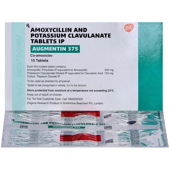 augmentin duo 375mg tablet 10's